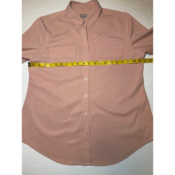 Chico's Blouse Top Women's Size 1 US 8/10 Peach Button Front Classic Career - Picture 5 of 7